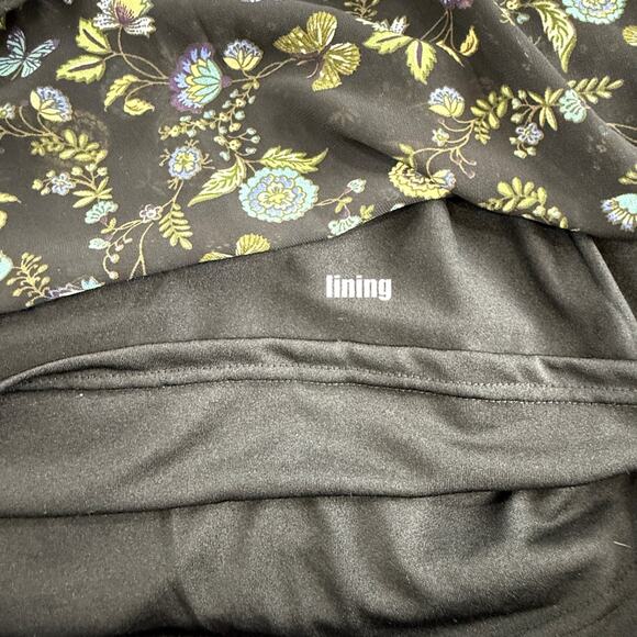 Umgee Mini Dress Womens L Floral Chiffon Swiss Dot Dark Romantic Fall Feminine - Picture 5 of 8